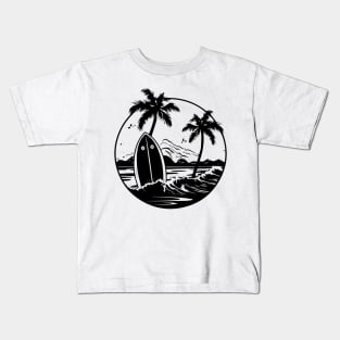 Ride the Waves with your surfboard Kids T-Shirt